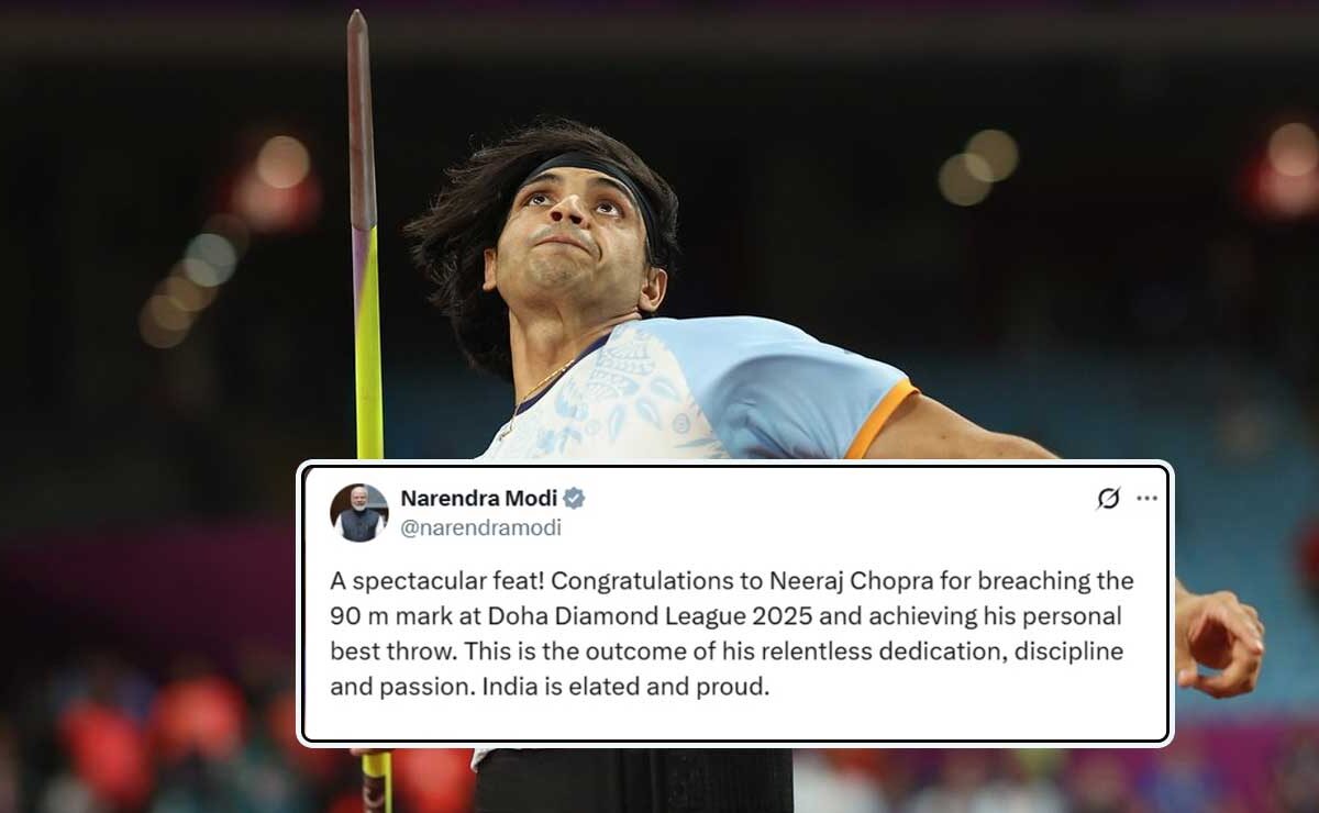 "India Is Elated and Proud": PM Modi Hails Neeraj Chopra’s Historic 90m Throw at Doha Diamond League 1 "India Is Elated and Proud": PM Modi Hails Neeraj Chopra’s Historic 90m Throw at Doha Diamond League