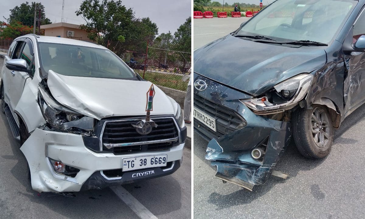 MLA Vakiti Srihari’s Vehicle Hit in Road Mishap Near Shadnagar