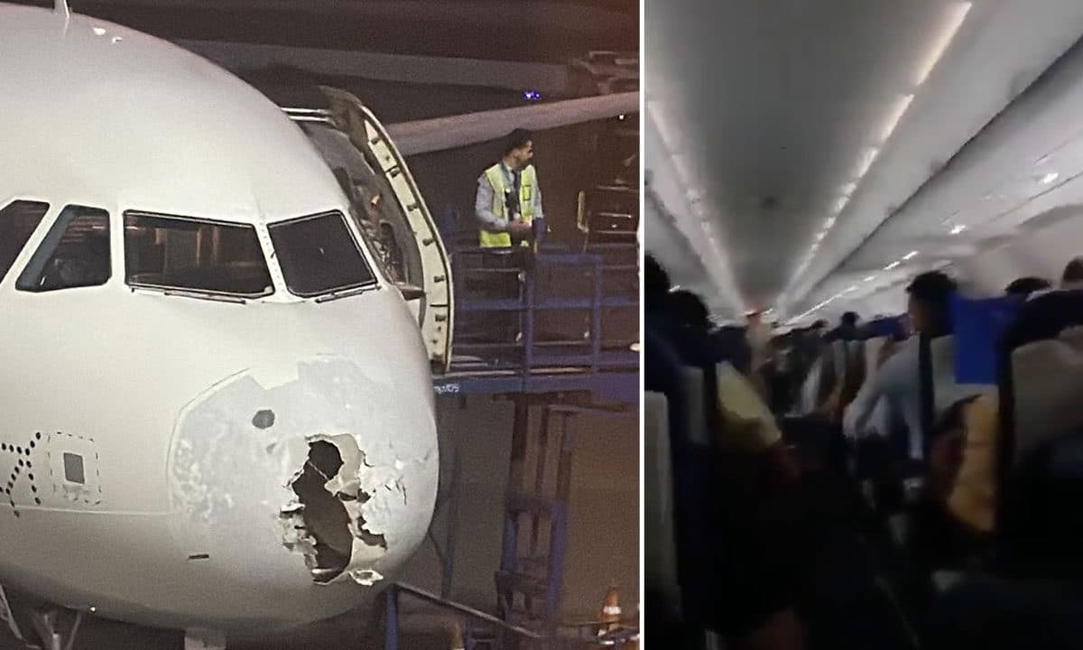 Disaster Averted! IndiGo Plane Nose Shattered by Hail, Lands Safely in Srinagar