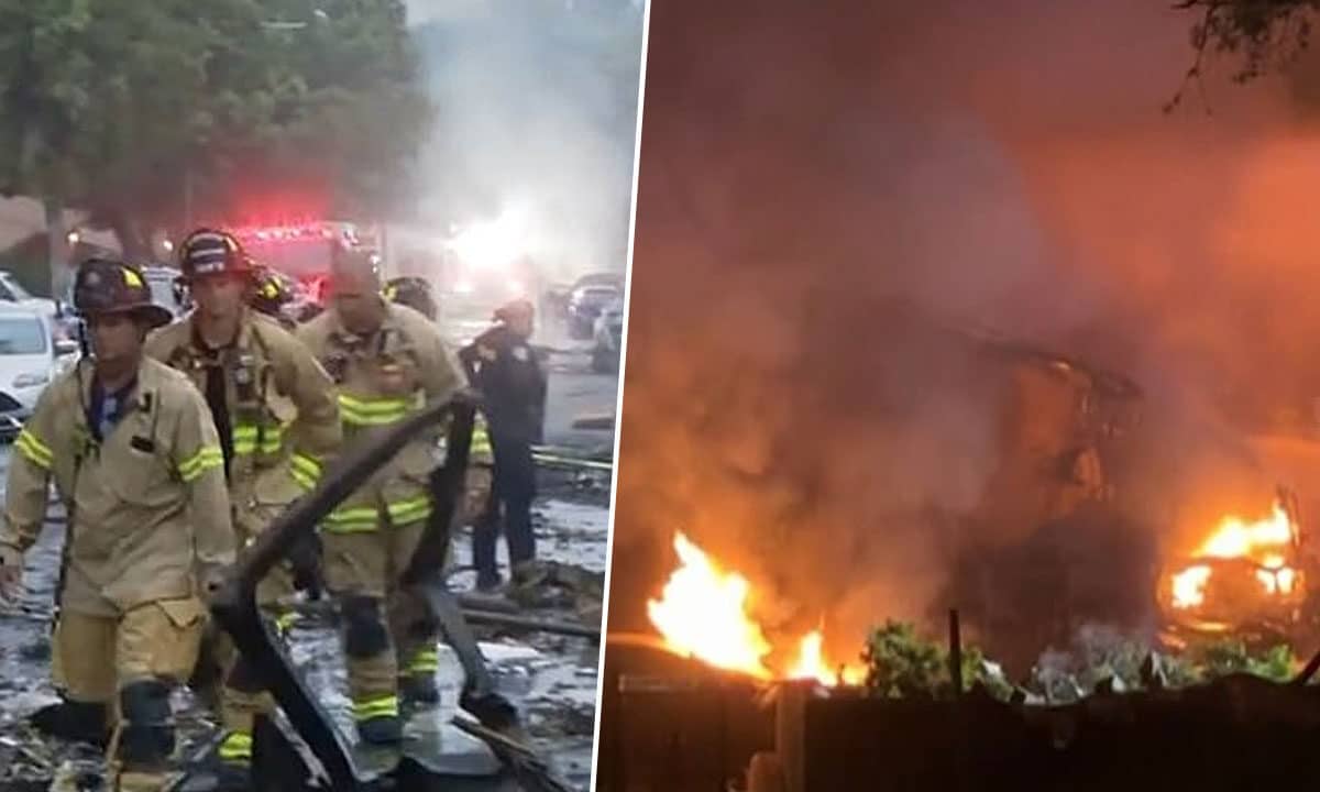 Plane Crash in San Diego Leaves Trail of Death and Destruction, Homes and Cars Ablaze