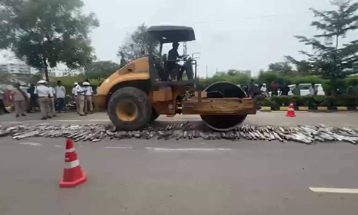Rachakonda Police Crack Down on Illegal Bike Silencers: 1,297 Destroyed, 2,325 Cases Booked