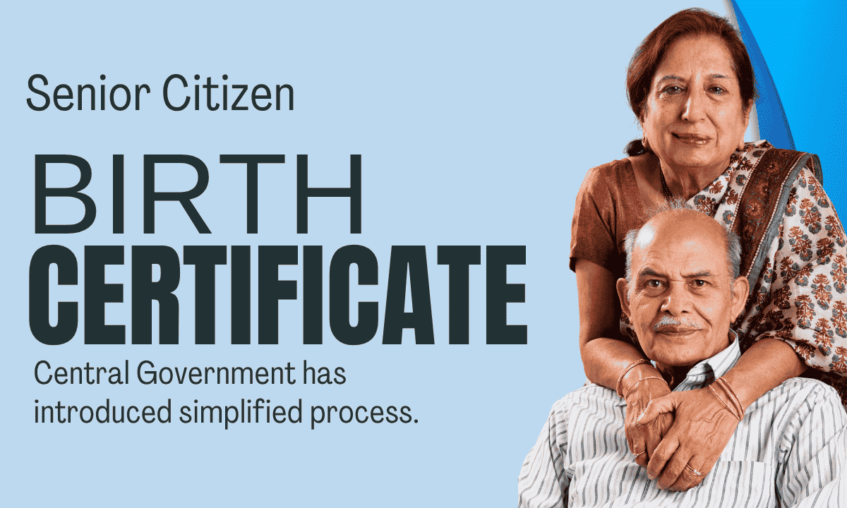 Senior citizen visiting a Mee Seva Centre in Hyderabad to apply for a birth certificate under the new simplified Central Government scheme.