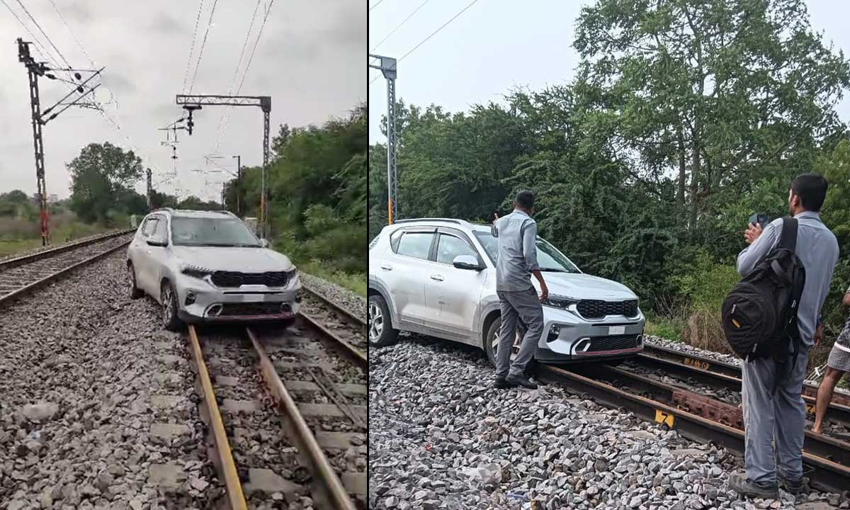 Hyderabad: Drunk Woman Drives Car on Railway Track, Train Services Disrupted