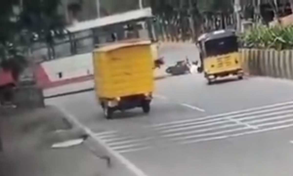 Hyderabad: Two Suffer Major Injuries in Collision Between Bike and RTC Bus