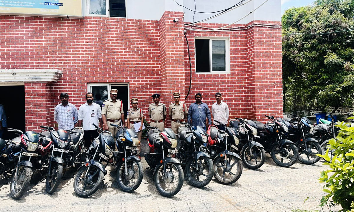 Hyderabad: Banjara Hills Police Recover 13 Stolen Bikes, Bust Inter-District Theft Ring