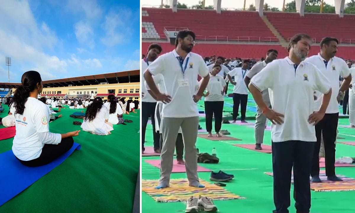 Hyderabad: International Yoga Day Celebrated Grandly at Gachibowli Stadium