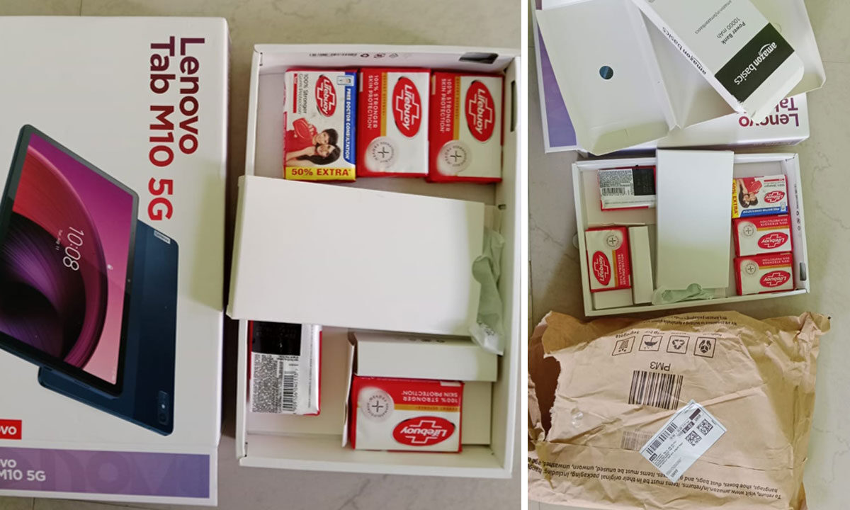 Hyderabad Shocker: Man, Orders Lenovo Tab M10 5G Online, Gets Lifebuoy Soaps Instead: Video 1 Hyderabad Shocker: Man, Orders Lenovo Tab M10 5G Online, Gets Lifebuoy Soaps Instead: Video