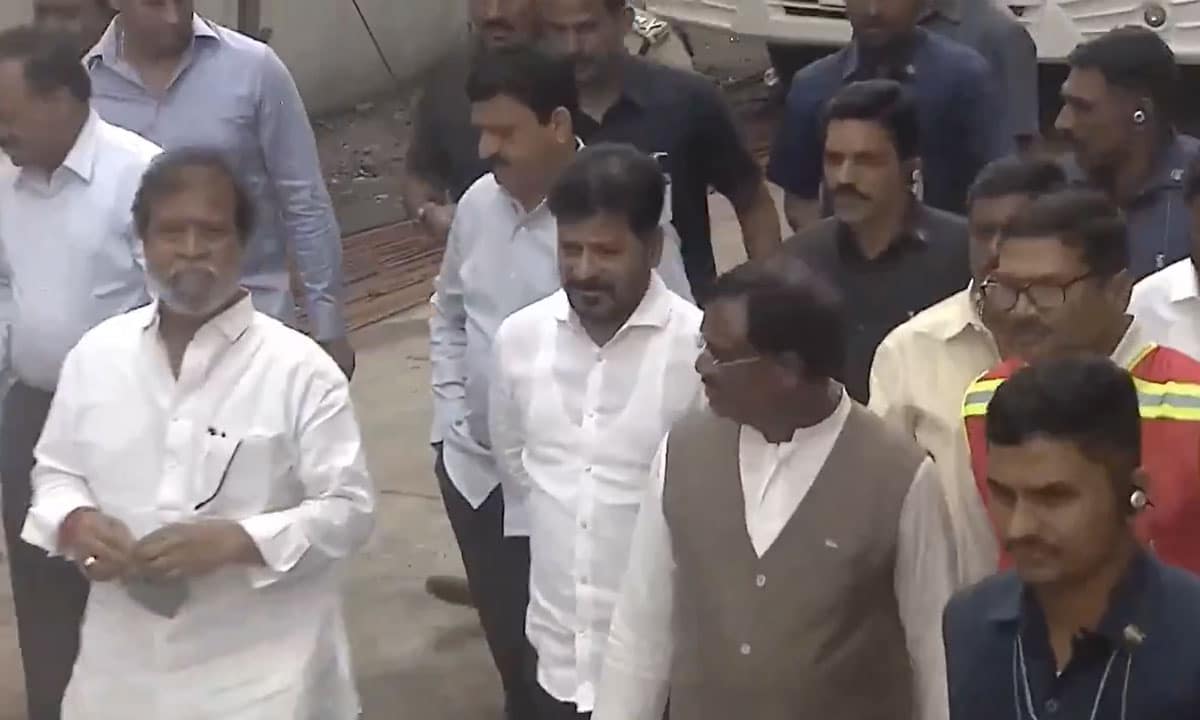 Telangana CM Revanth Reddy Inspects Chemical Factory Blast Site in Sangareddy