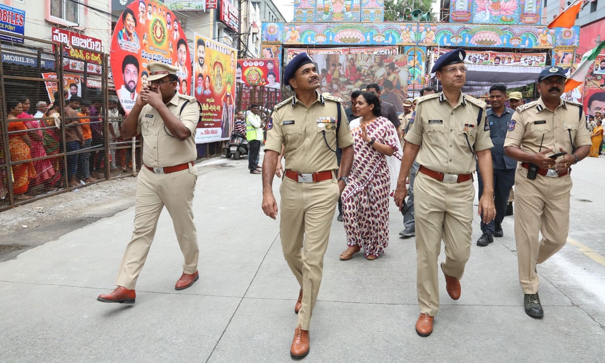 Massive Police Presence at Balkampet: CP CV Anand Reviews Kalyanotsavam Security
