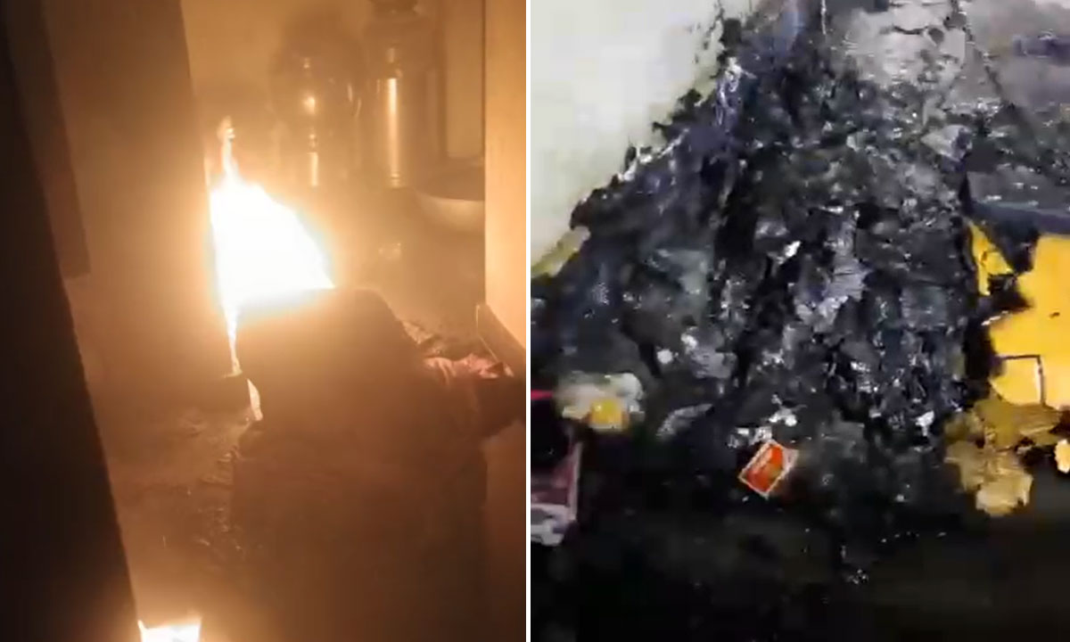 Fire Breaks Out in Sai Colony, Ranga Reddy District Due to Gas Leak 1 Fire Breaks Out in Sai Colony, Ranga Reddy District Due to Gas Leak