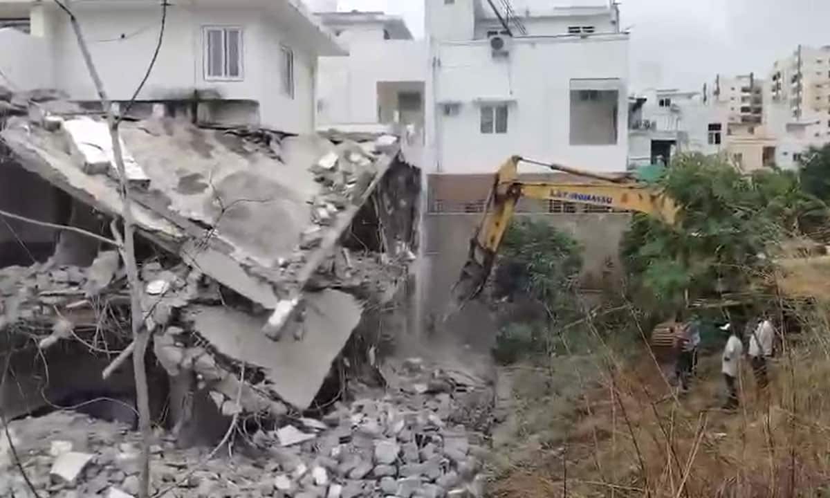 Hyderabad: Unauthorized Villas Demolished in Chitrapuri Colony, Manikonda
