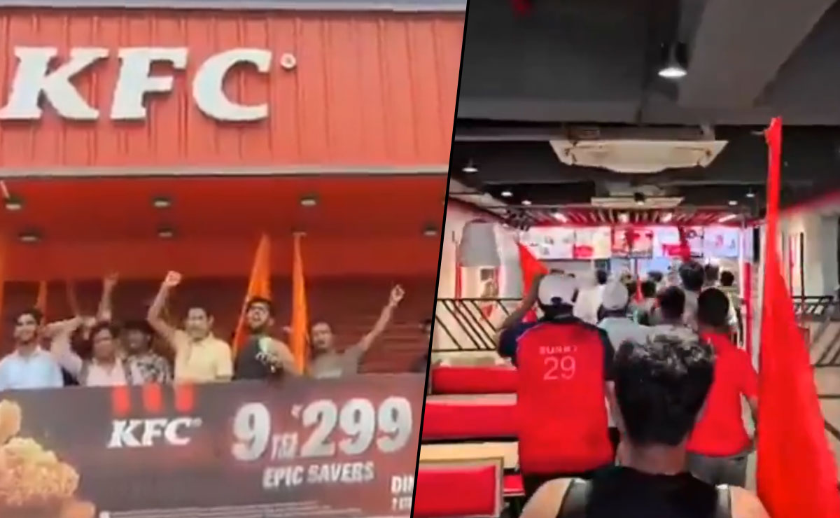 "No Meat in Shravan!" – Hindu Raksha Dal Targets KFC in Ghaziabad 1 "No Meat in Shravan!" – Hindu Raksha Dal Targets KFC in Ghaziabad