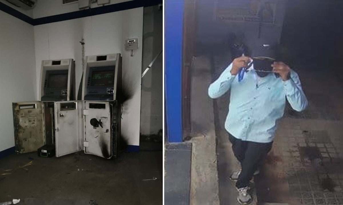 Hyderabad: Masked Thieves Loot HDFC ATM Using Gas Cutter 1 Hyderabad: Masked Thieves Loot HDFC ATM in Jeedimetla Using Gas Cutter