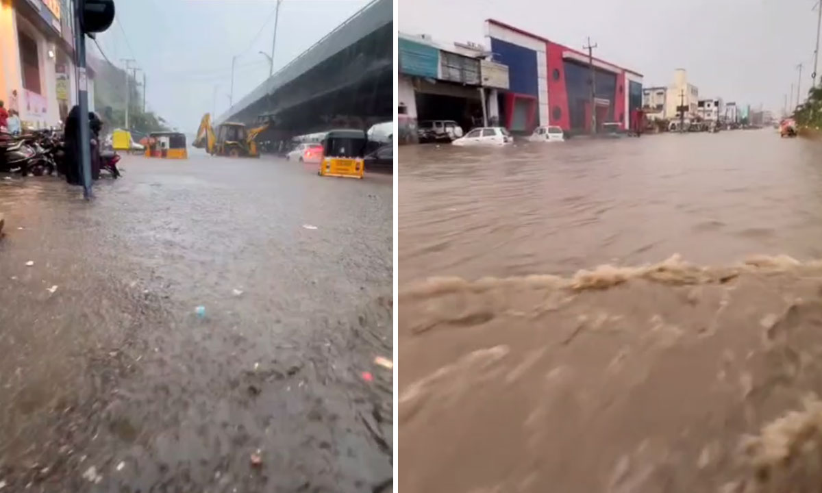 Heavy Rains in Hyderabad: GHMC Issues Alert as Knee-Deep Water Floods Several Localities 1 Heavy Rains in Hyderabad: GHMC Issues Alert as Knee-Deep Water Floods Several Localities