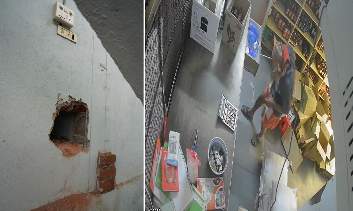 Telangana: Wine Shop Heist, Thieves Drill Through Wall, Steal ₹4.38 Lakh in Cash 1 Telangana: Wine Shop Heist, Thieves Drill Through Wall, Steal ₹4.38 Lakh in Cash
