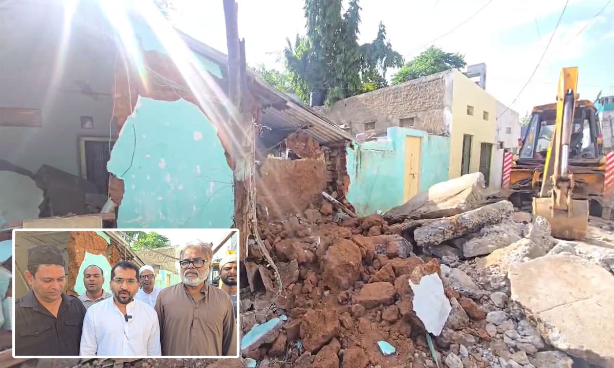 Wall Collapses Amid Road Work in Vijaynagar Colony, AIMIM Corporator Promises Quick Restoration