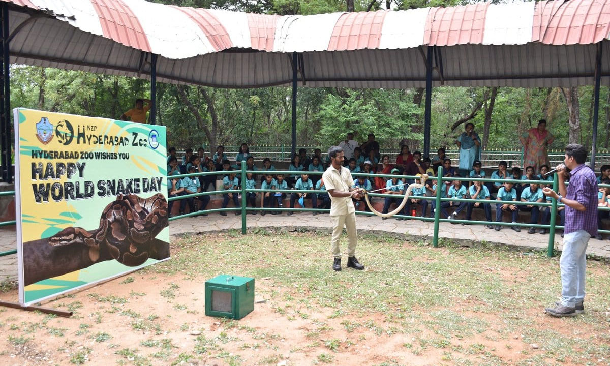 Hyderabad Zoo Marks World Snake Day with Live Demonstrations and Awareness Programs 1 Hyderabad Zoo Marks World Snake Day with Live Demonstrations and Awareness Programs