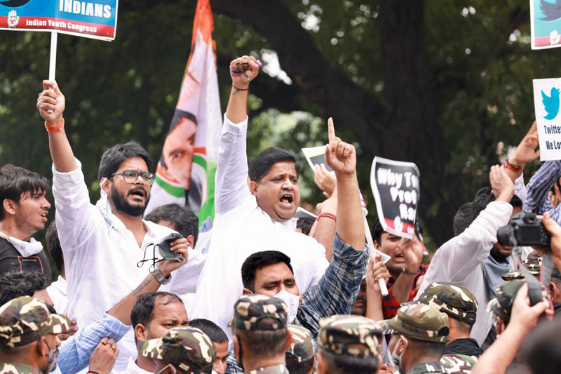 RAHUL TWEET PROTEST 1 Protest against Suspension of Rahul's Twitter Account