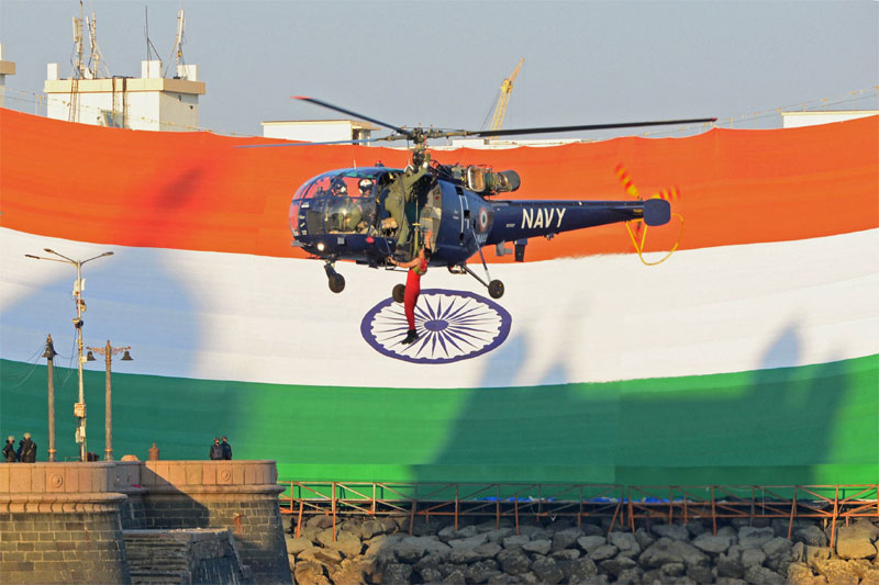 LARGEST NATIONAL FLAG 2 Indian Navy unveils World's Largest National Flag in Mumbai