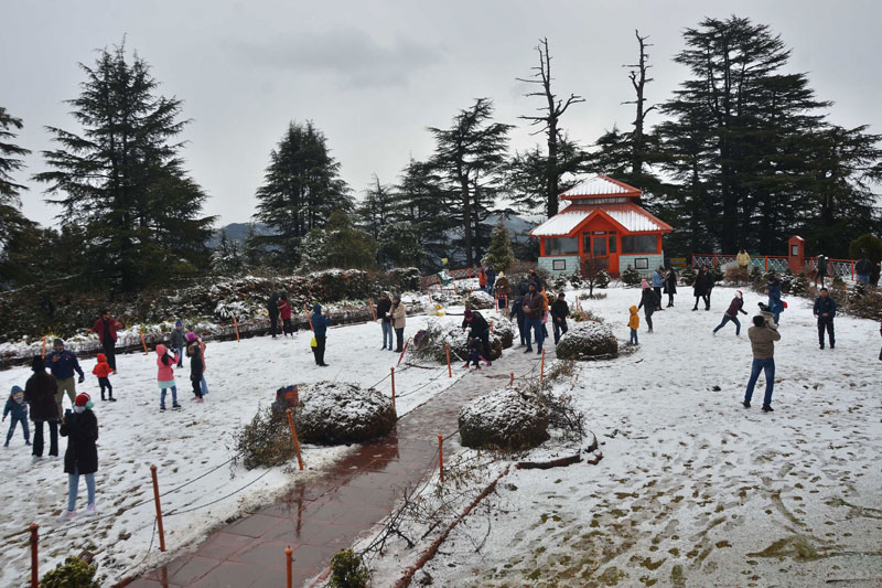 SHIMLA SNOWFALL 2 1 Shimla Gets Season's First Snowfall, Cheers Tourists