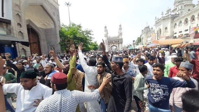 HYD 1 Protests in Hyderabad to demand arrest of BJP leaders