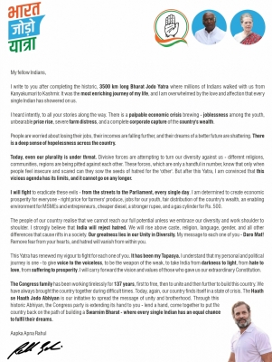 Letter Cheaper fuel, jobs and harmony: Rahul's promises in letter