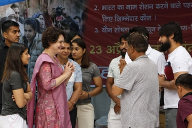 PRIYANKA MET WRESTLERS 2 Don't have any expectations from PM: Priyanka Gandhi meets protesting wrestlers at Jantar Mantar