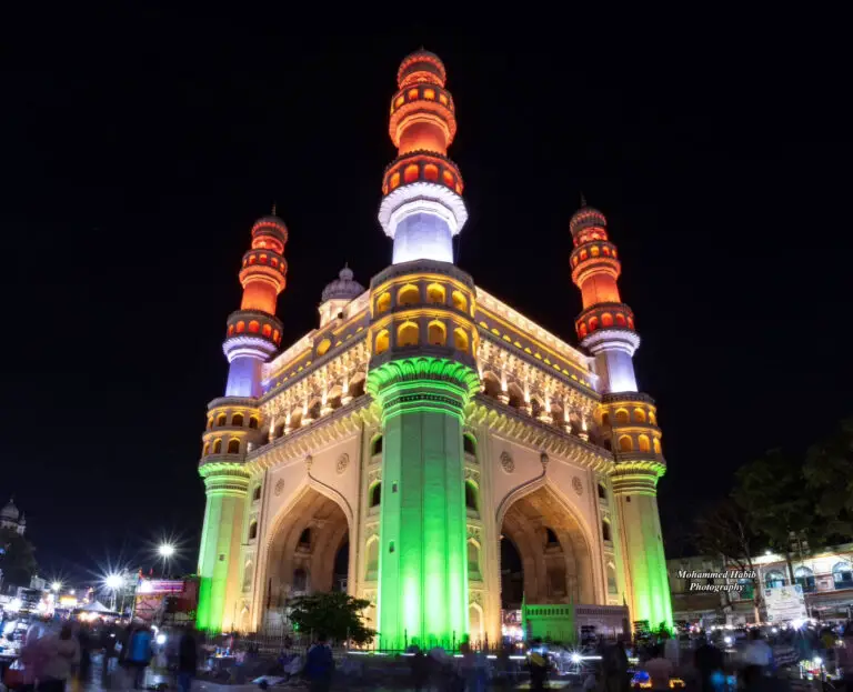 CHARMINAR 1 768x623 1 Hyderabad adorns in tri colour on 77th Independence Day