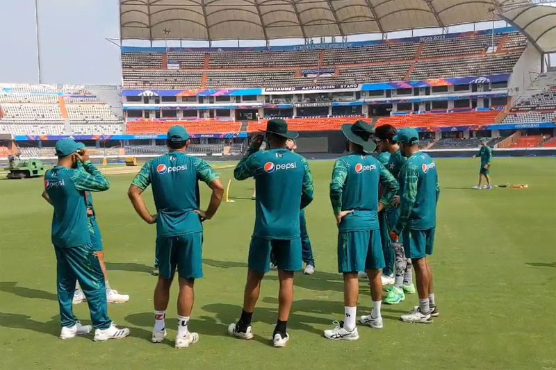 PAKISTAN TEAM PRACTICES Pakistan team practices at Hyderabad stadium ahead of warm-up match