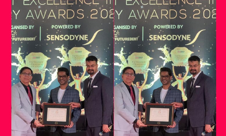 Dr. Azher Mohiuddin Receives Prestigious Famdent Award for Best Clinic Interiors in Dentistry