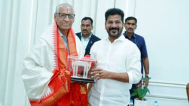 Former Governor E.S.L. Narasimhan meets CM Revanth