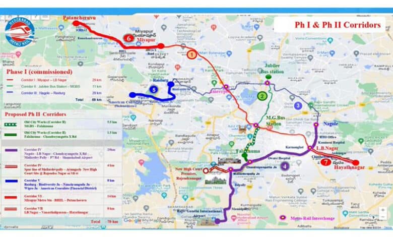 Hyderabad Metro's second phase to have four new corridors