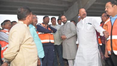 GHMC chief inspects fly-over works at Shastripuram