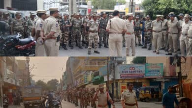 Hyderabad Police conduct flag march ahead of Lok Sabha elections