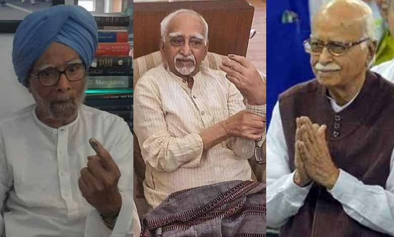 Hamid Ansari, Manmohan Singh, LK Advani cast votes from home