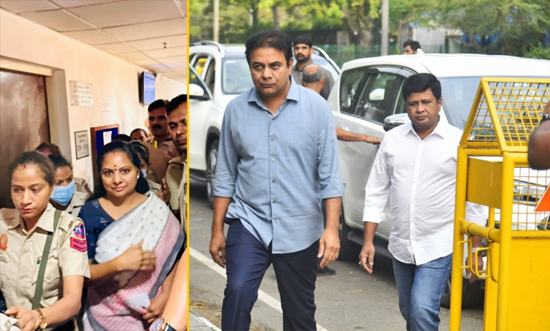 KTR meets Kavitha in Tihar jail