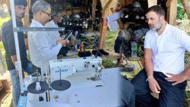 Rahul Gandhi sends shoe stitching machine to Sultanpur cobbler