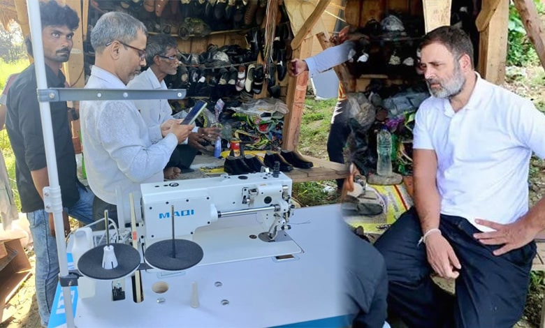 Rahul Gandhi sends shoe stitching machine to Sultanpur cobbler