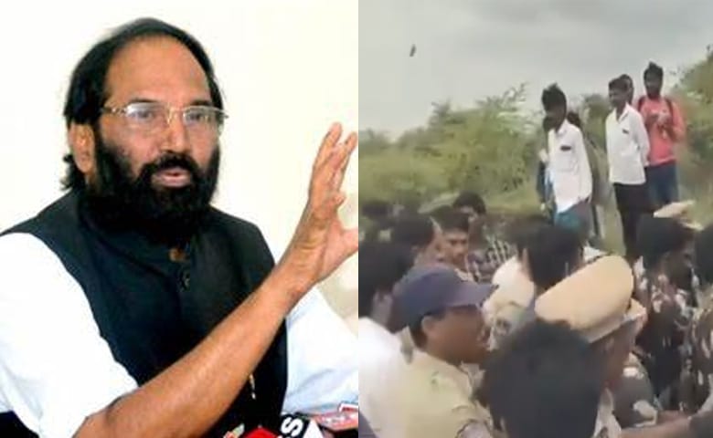 Telangana News | Minister Uttam Kumar Reddy Faces Protest in Nalgonda District