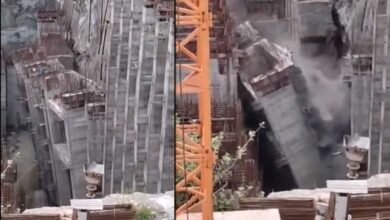 Telangana News | Retaining wall of Sunkishala project at Nagarjuna Sagar collapses: Video