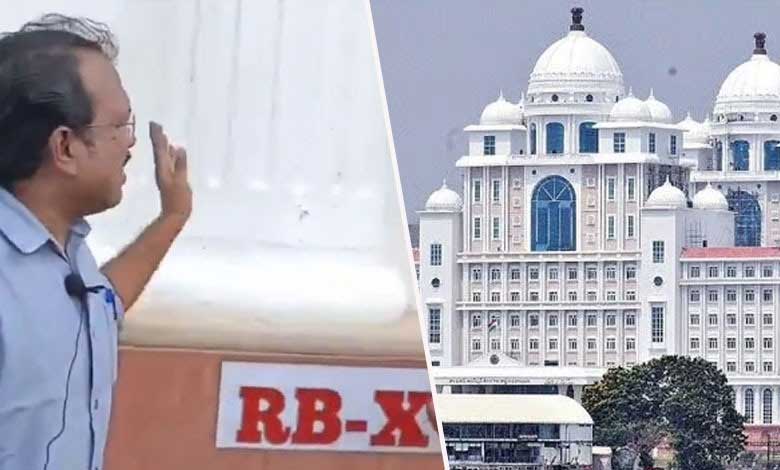 Hussain Sagar Buffer Zone: RB-X Markings on Secretariat and GHMC Buildings