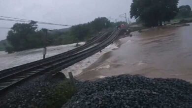 Telangana News | Railway Operations Disrupted in Telangana's Mahabubabad District Due to Severe Track Damage