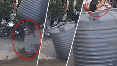 Narrow Escape: Woman Survives Water Tank Falling from Building in Viral Video