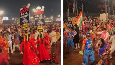 Unique Outfit at Garba: Video Showcases India's Diverse Culture During Navratri Celebration