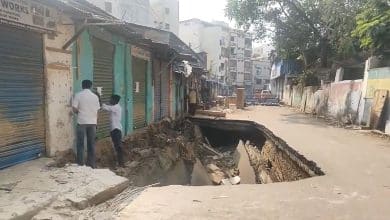 Nala Collapse in Goshamahal: Early Morning Incident Leaves Road Damaged