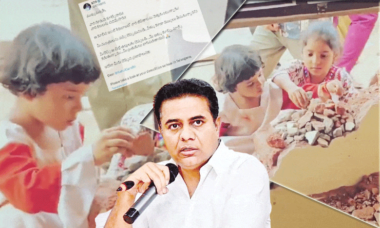 Innocent Children's Homes Demolished, Dreams Shattered: KTR’s Emotional Tweet