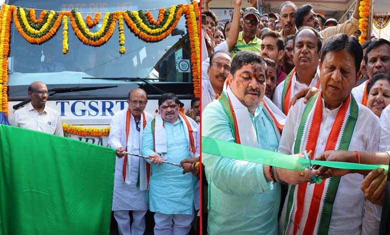 State Transport Minister Ponnam Prabhakar Reddy Inaugurates Pollution-Free Intercity Electric Buses