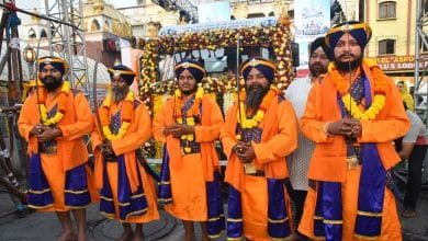 Sikhs Celebrate 555th Prakash Utsav of Guru Nanak Dev Ji with Colorful Nagar Keertan in Hyderabad