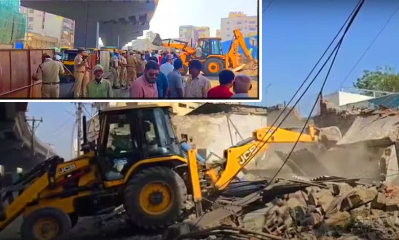 Demolition Drive in Tadbun to Facilitate Hyderabad’s Aramghar to Zoo Park Flyover Opening