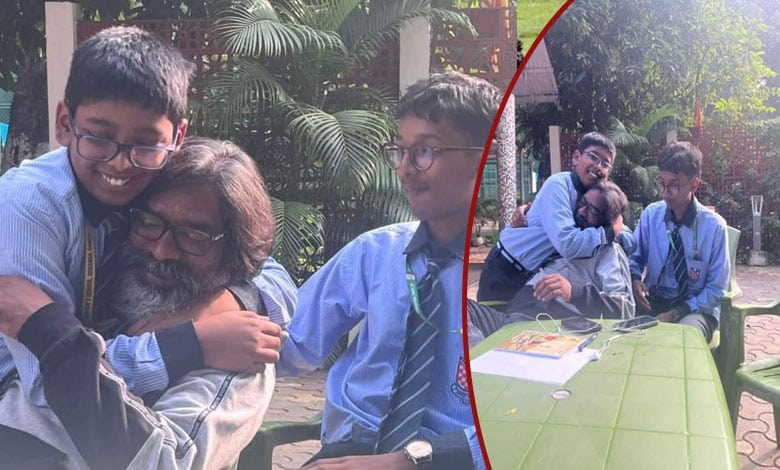 After poll victory, Hemant Soren shares joyful moments with children, calls them his ‘strength’